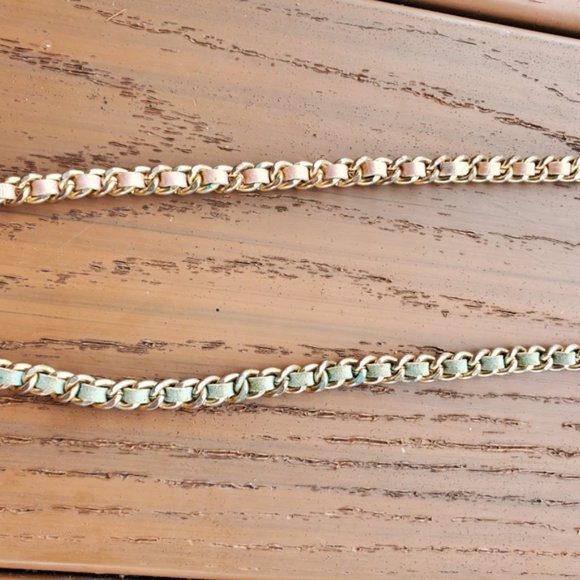 Pink Teal Vegan Leather Wrap Bracelet Gold Chain Glam Party Casual Boho Layered - Picture 7 of 9